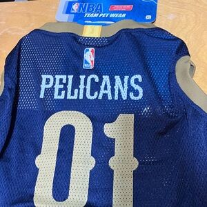NBA Pelicans Blue and Gold Pet Jersey